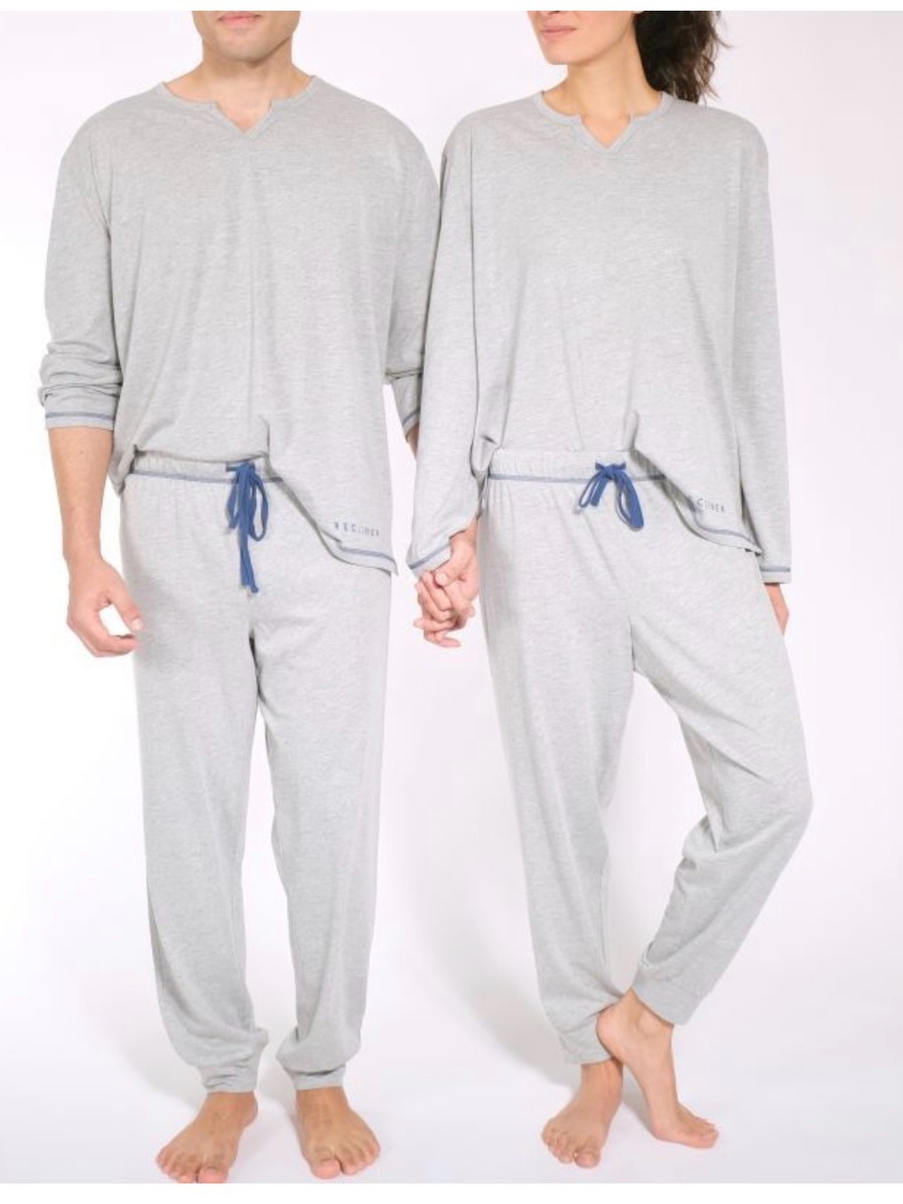 American Airlines  Gray Cozy Loungewear Set with Navy Drawstring